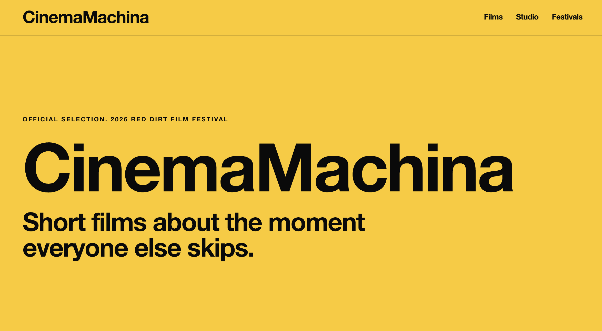 Cinema Machina home page screenshot