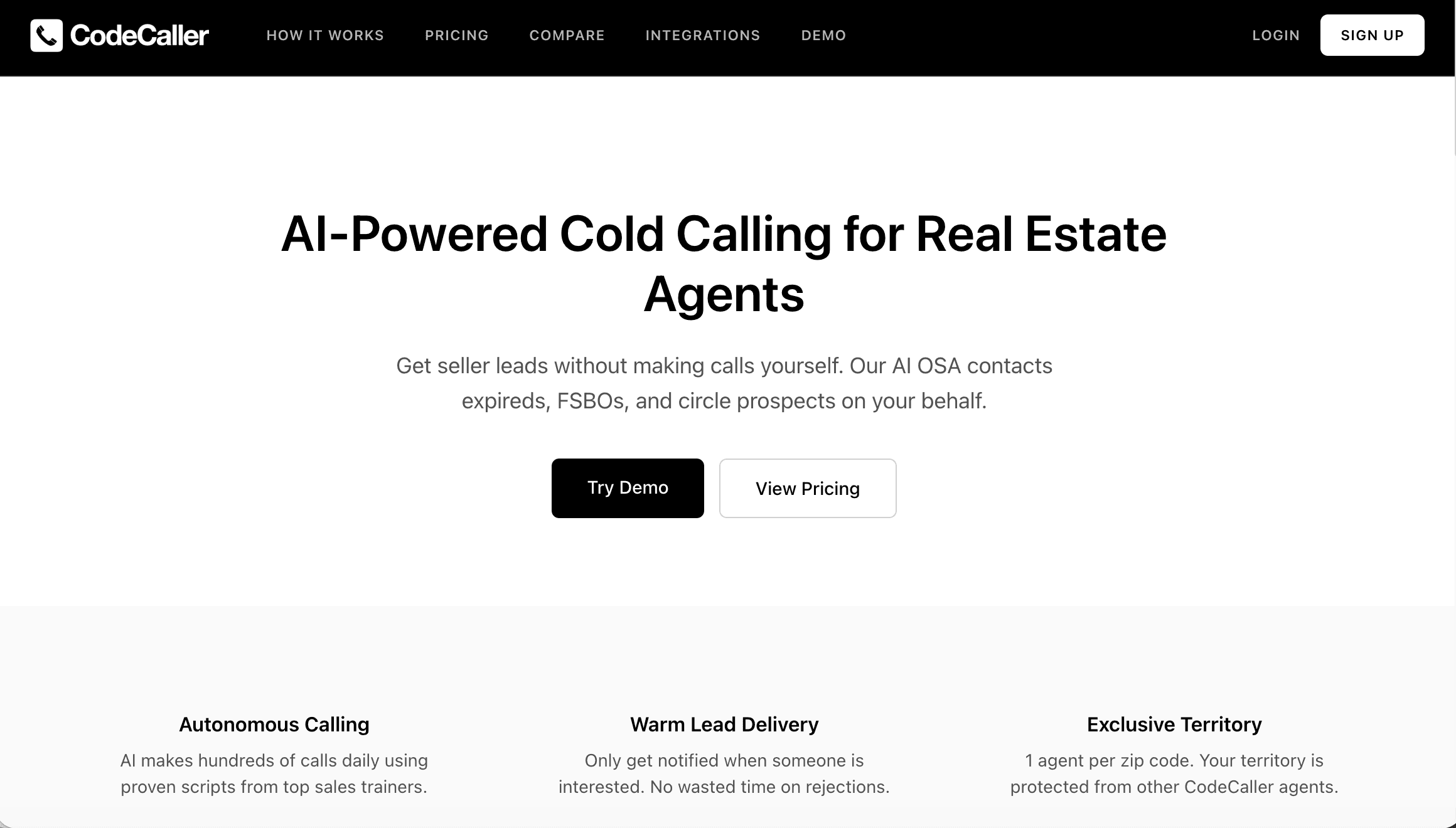 CodeCaller AI voice agent outbound calling platform screenshot