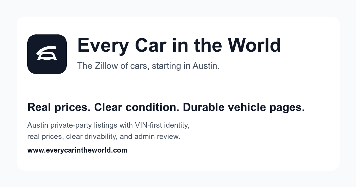 Every Car in the World automotive data catalog screenshot