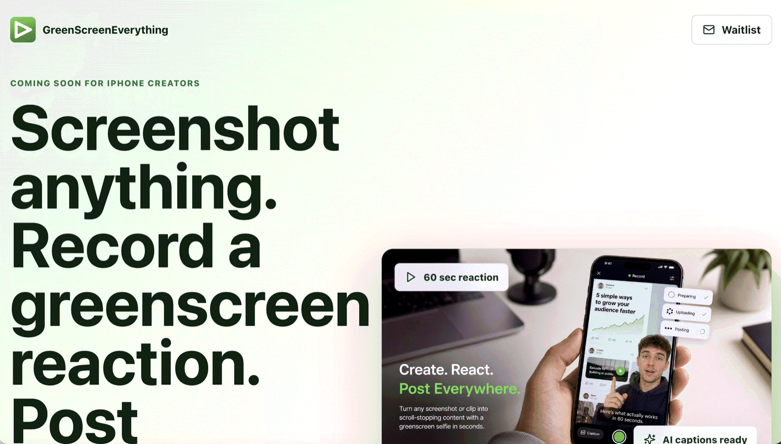 Green Screen Everything virtual green-screen video tool screenshot