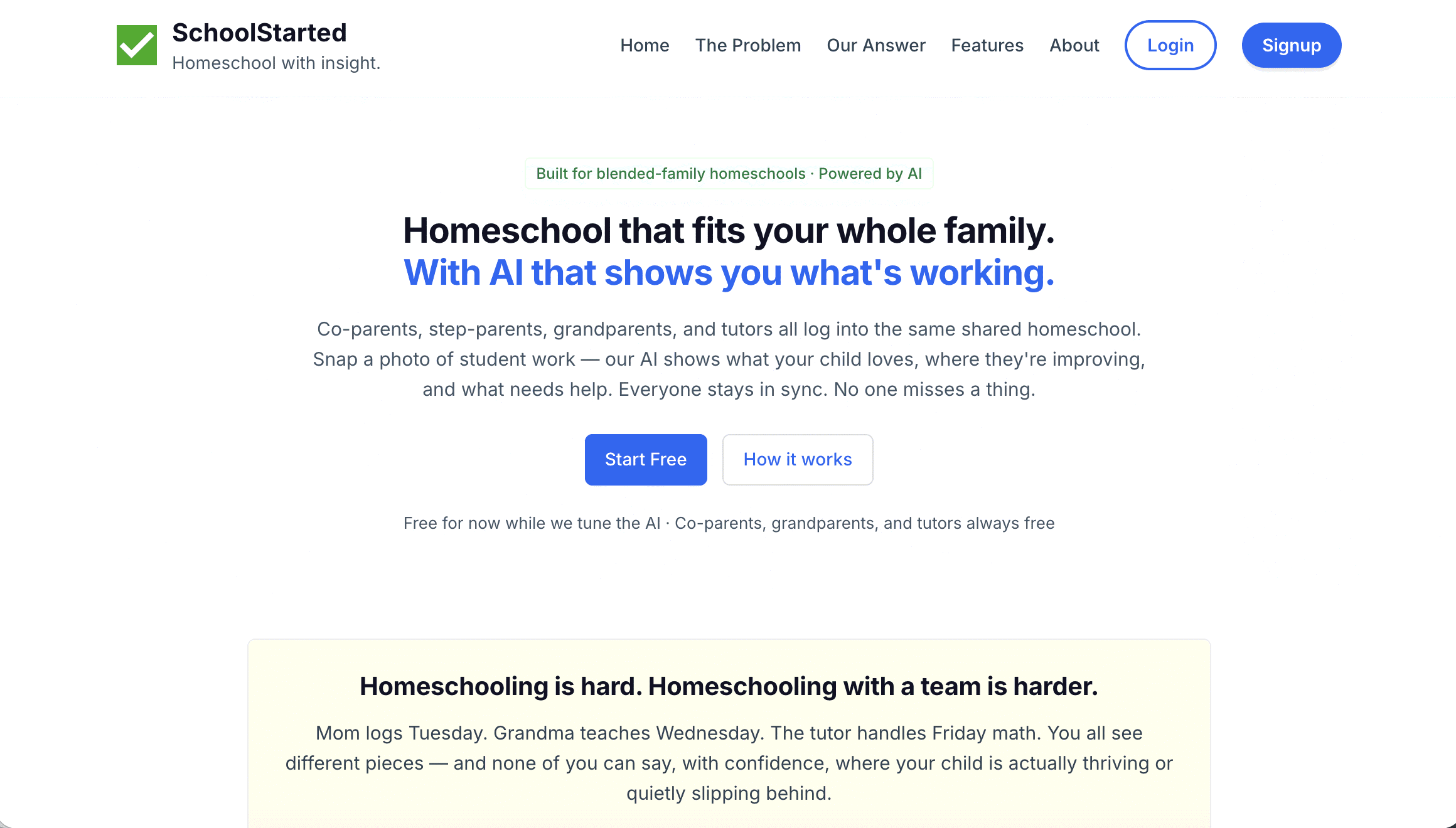 School Started school launch platform screenshot