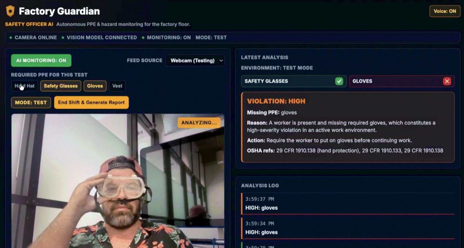 Factory Guardian Safety Officer AI screenshot