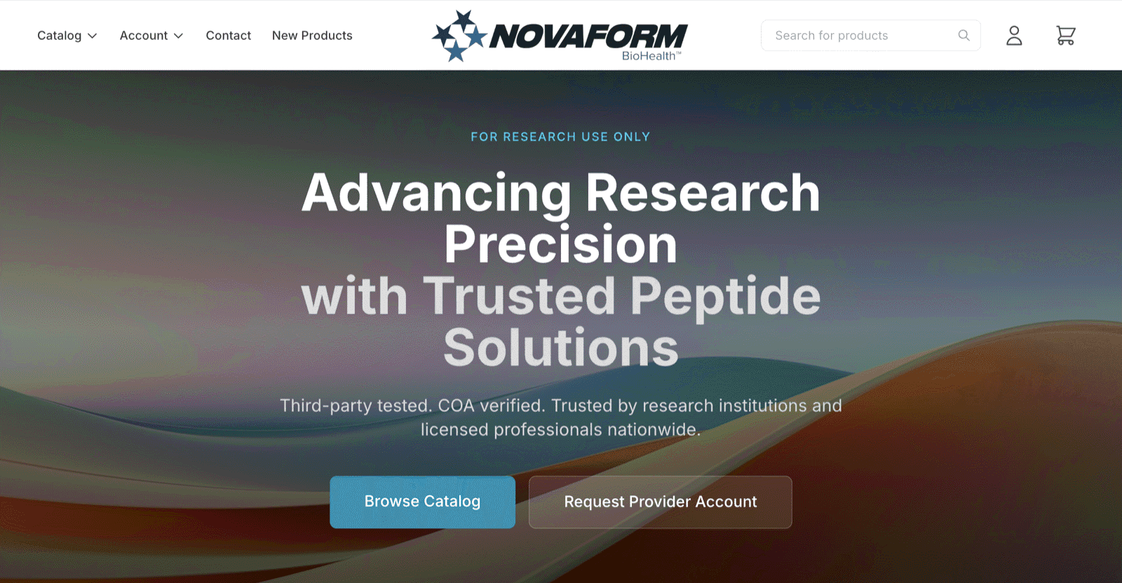NovaForm BioHealth web app screenshot