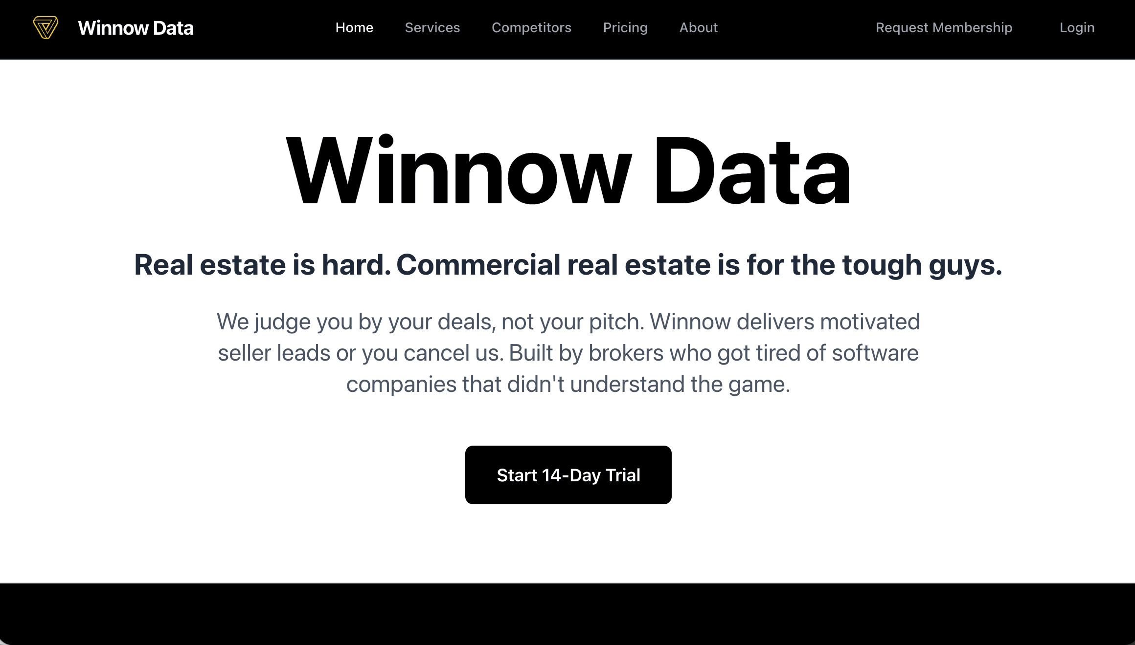 Winnow Data commercial real estate CRM screenshot